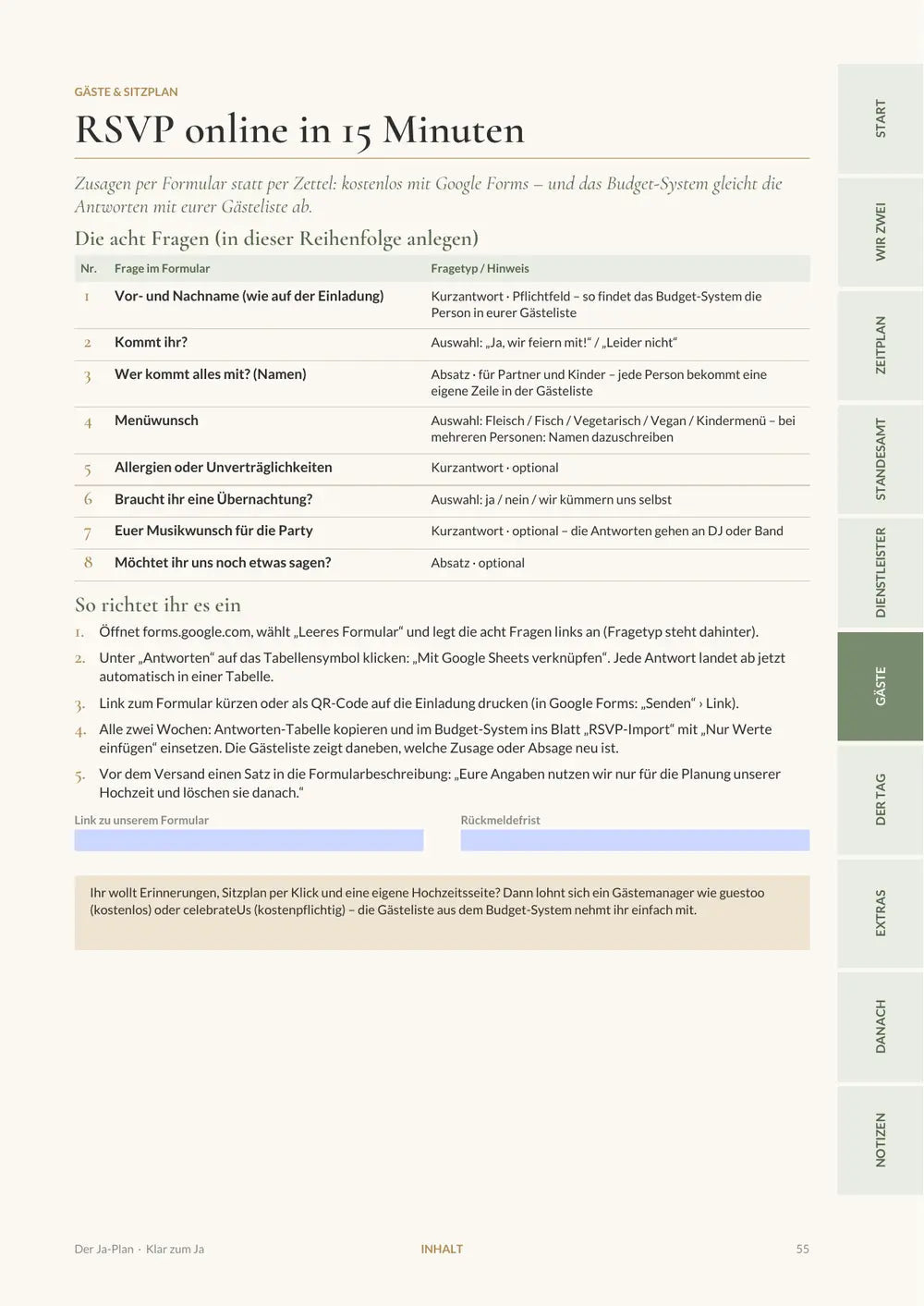 RSVP online in 15 Minuten – acht Fragen, fertig