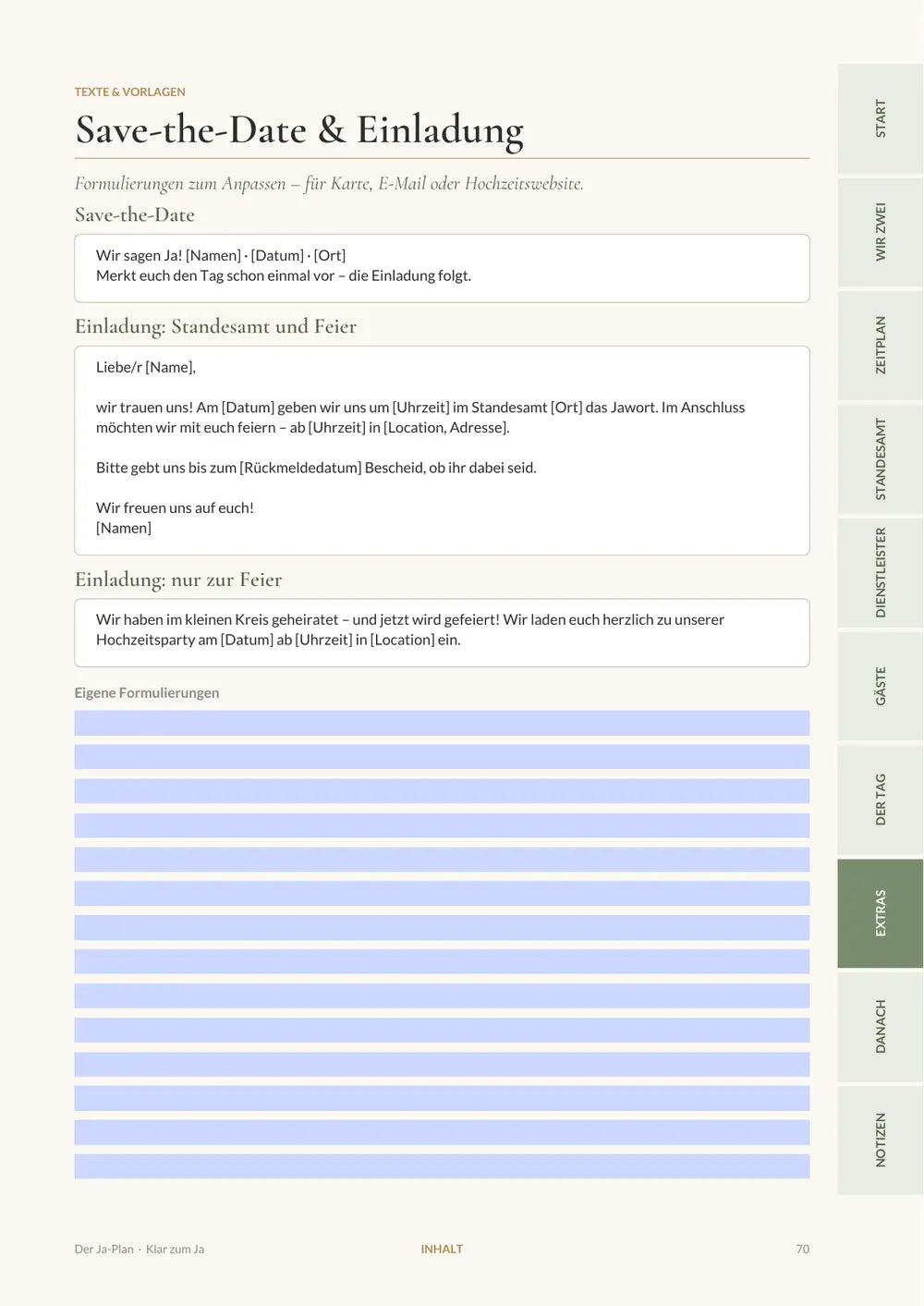 Texte & Vorlagen: Save-the-Date und Einladung zum Übernehmen